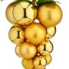 1x Décoration Grappe De Raisin Or En Plastique 33 Cm - Faux Fruits/faux Fruits Pour Décorations Sur Le Thème Du Vin Ou Décorations De Noël