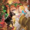 Paquet De Peinture De Diamants - Série Noël - Chien Et Enfants - 50x40 Cm - Set Complet - Couverture Complète - Pierres Rondes - Dielay -DUNI Magasin 900x1200 2