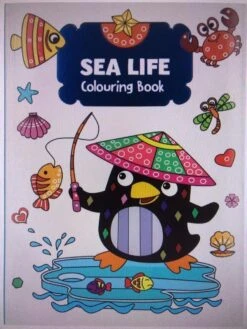 Livre De Coloriage / Livre De Dessin Avec Des Animaux Marins (poissons, Crabes, Pingouins) Dans L'eau / La Mer (animaux), Coloriage Et Dessin Créatifs Pour Les Enfants, (sympa Pour Noël!)