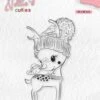 NCCS027 - Nellie Snellen Clear Stamp - Hi There, A Merry Christmas - Timbre De Noël - Renne Avec Chapeau Et Oiseau - Les Mignonnes De Nellie -DUNI Magasin 900x1200 4