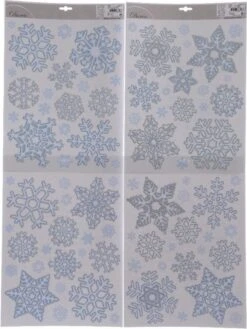 Stickers Fenêtre Noël Flocons De Neige Images 30 X 46 Cm - Décoration Fenêtre Noël - Stickers Noël Enfants