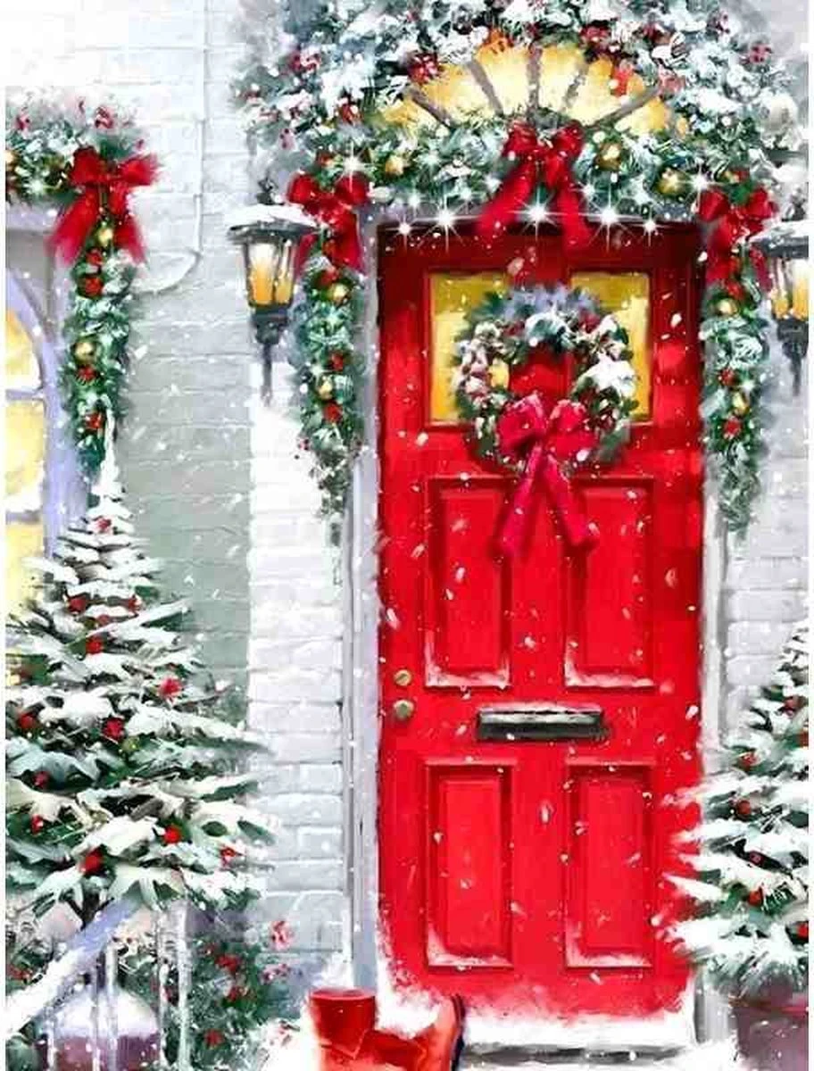 Peinture Au Diamond - Porte De Noël Décorée - Noël - Fabriqué Aux Pays- Nederland - 50 X 70 Cm - Toile - Pierres Carrées + Stylo De Luxe Gratuit D'une Valeur De 12,99 3 Peinture Au Diamond - Porte De Noël Décorée - Noël - Fabriqué Aux Pays- Nederland - 50 X 70 Cm - Toile - Pierres Carrées + Stylo De Luxe Gratuit D'une Valeur De 12,99