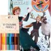 Disney Frozen - Livre De Coloriage - 16 Pages De Coloriage - 12 Crayons - 15 Autocollants Sur 1 Feuille - Bloc De Coloriage - Noël - Anna - Christoff - Sven - Olaf - Cadeau - Cadeau - Anniversaire - Sinterklaas