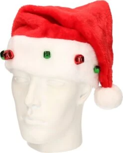 Chapeaux De Père Noël Rouges Avec Grelots / Cloches Colorées Pour Adultes - Accessoires De Noël / Accessoires D'habillage De Noël - Pour Les Personnes Avec Un Tour De Tête Jusqu'à La Taille 54