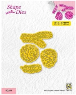 SD241 Nellie Snellen Shape Die - Matrice De Découpe Pommes De Cones - Moule De Noël - Branche De Pin Cône De Pin - Branche De Noël - Brindille De Pin