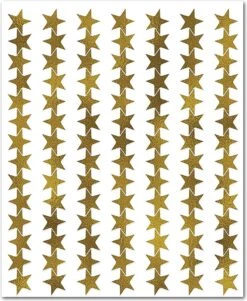Gold Star Autocollants Glossy - 392 Autocollants - Mega Advantage - Star Stickers Goud - 4 Feuilles Star Stickers - Craft Stickers Noël - Hobby Stickers Christmas - Cards Autocollants -DUNI Magasin 986x1200