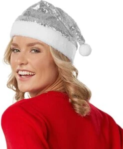 Dressforfun - Chapeau De Noël Avec Des Paillettes D'argent - Déguisement Halloween Habiller Des Vêtements De Fête Vêtements De Carnaval Vêtements De Fête De Carnaval Vêtements De Fête - 303434 -DUNI Magasin 992x1200