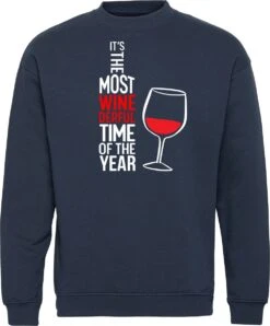 Pull De Noël Most Winederfull Time | Ugly Christmas Pull Femme Homme | Cadeau De Noël Adultes | Noël | Marine | Taille XL