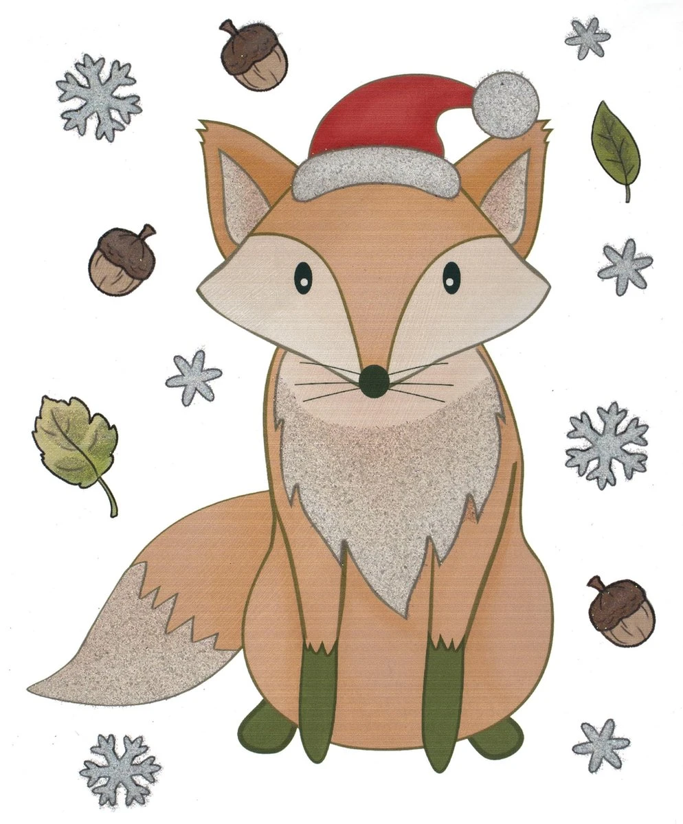 Set De 4 Stickers Fenêtre Animaux De Noël - Noël - Décoration De Décoration De Fenêtre - Décoration De Fête - 28 X 34 Cm 7 Set De 4 Stickers Fenêtre Animaux De Noël - Noël - Décoration De Décoration De Fenêtre - Décoration De Fête - 28 X 34 Cm – Image 5