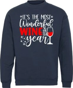Pull De Noël Vin Le Most Merveilleux | Ugly Christmas Pull Femme Homme | Cadeau De Noël Adultes | Noël | Marine | Taille 3XL