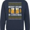Pull De Noël Merry Drunk Christmas | Ugly Christmas Pull Femme Homme | Cadeau De Noël Adultes | Noël | Marine | Taille XS -DUNI Magasin 995x1200 5
